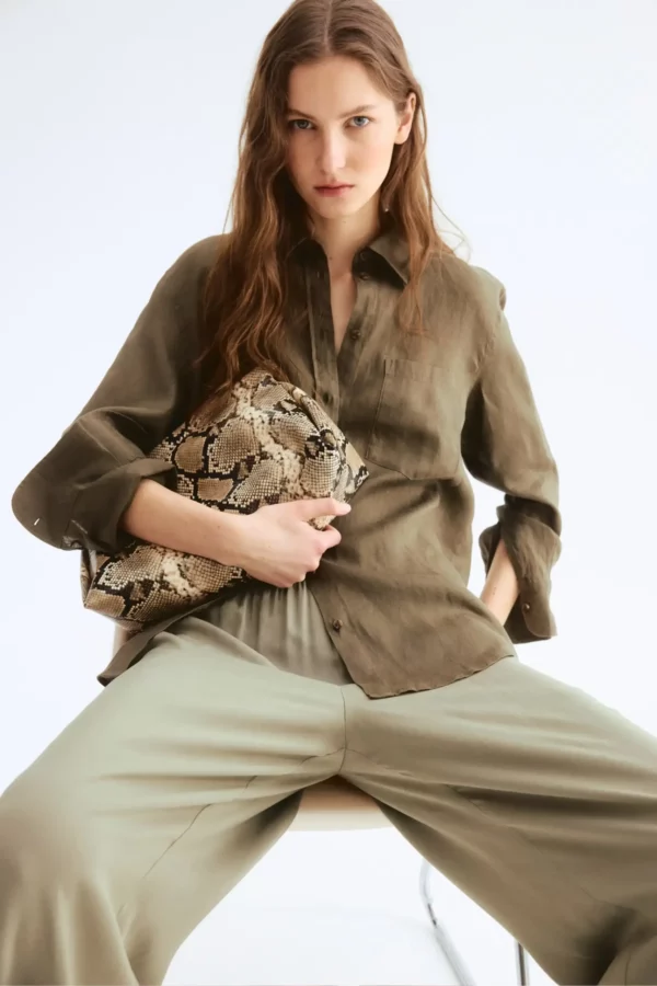 Relaxed Linen Button-Up Shirt