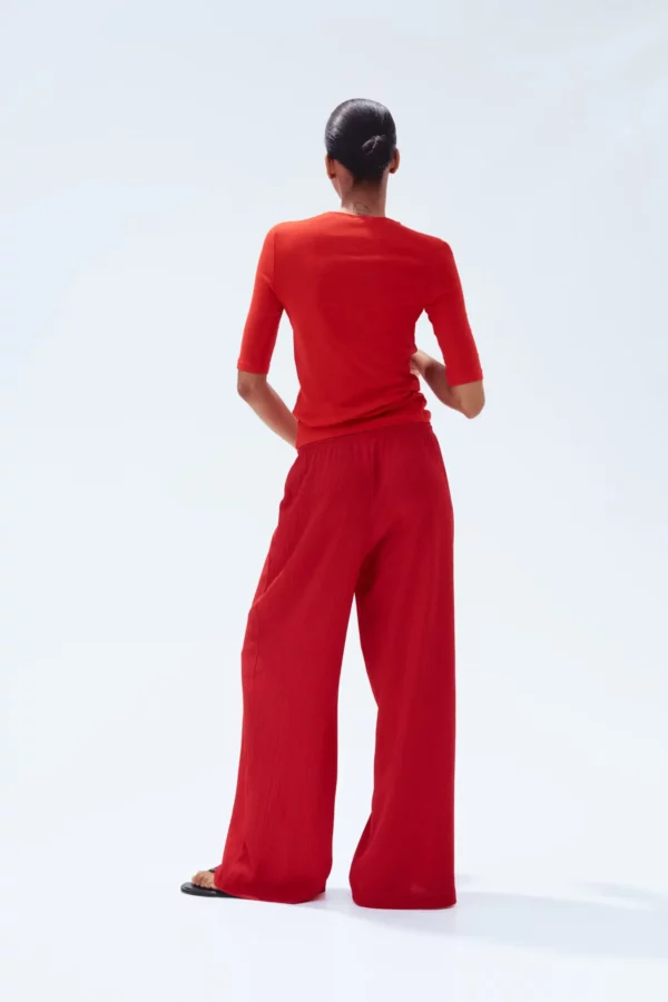Scarlet Flow Wide-Leg Pants