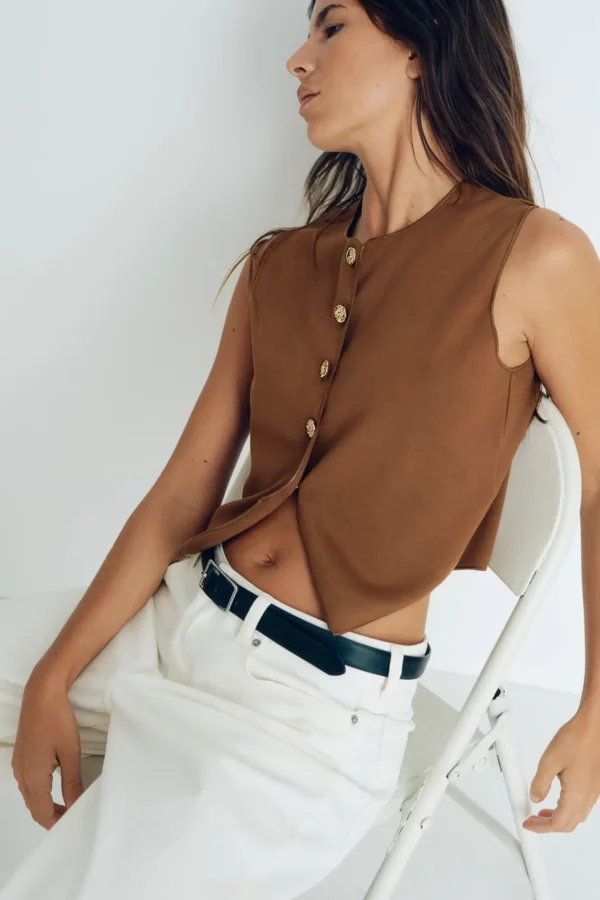 Siena Gold Button Vest